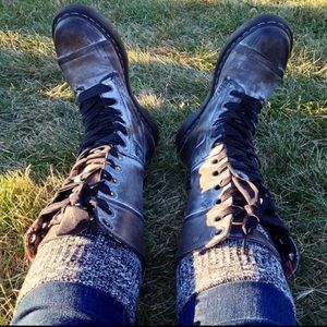 Dr. Martens Triumph 1914 Grey w/ Floral Fold Over